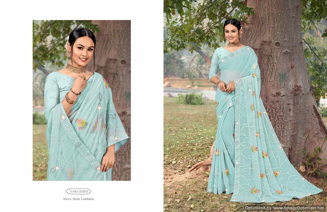 Saroj Advika 4 Fancy Simar Festive Wear Wholesale Chiffon Saree Catalog
